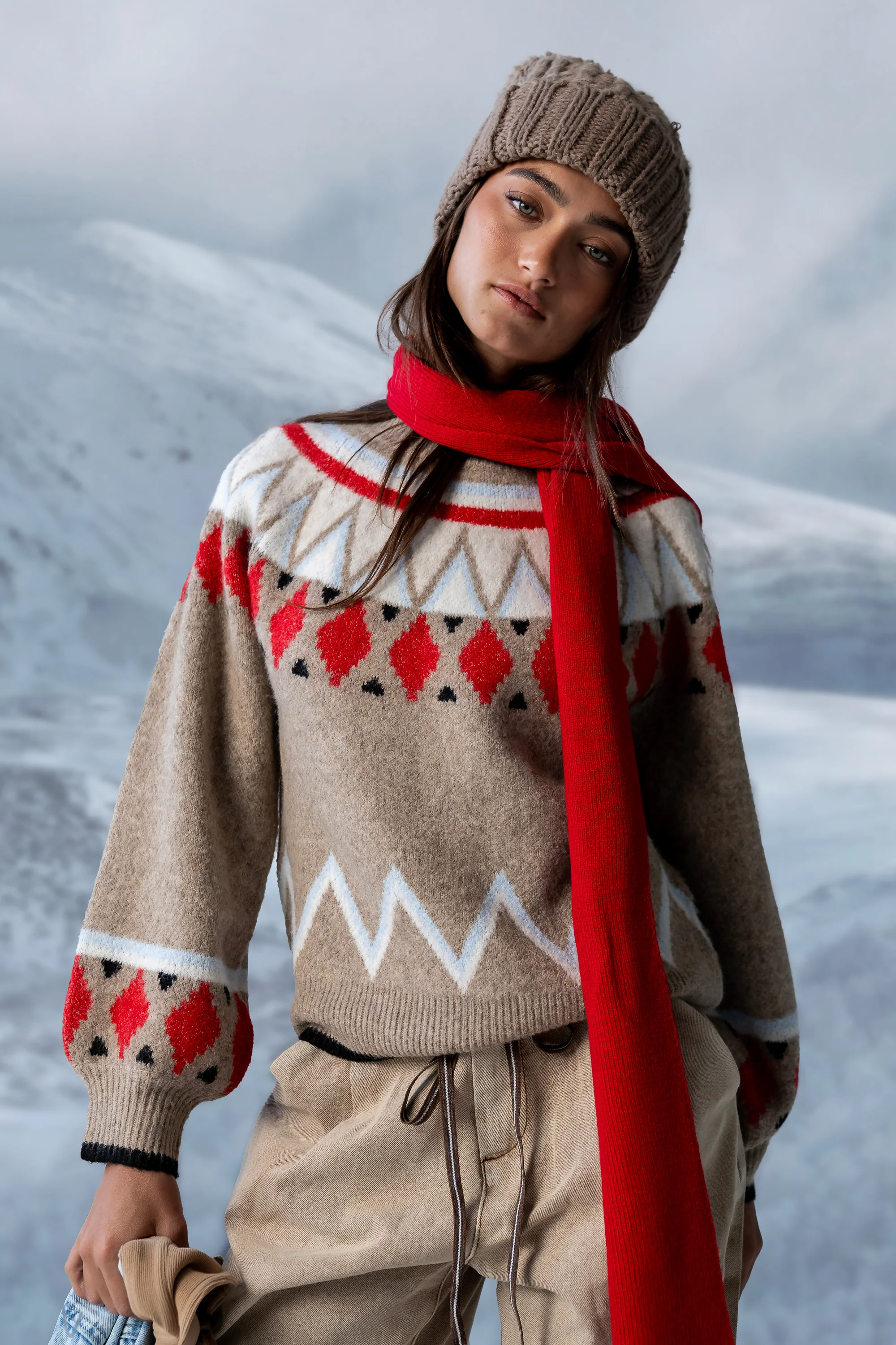 Zayne Abstract Knit Sweater - FINAL SALE - Image 3