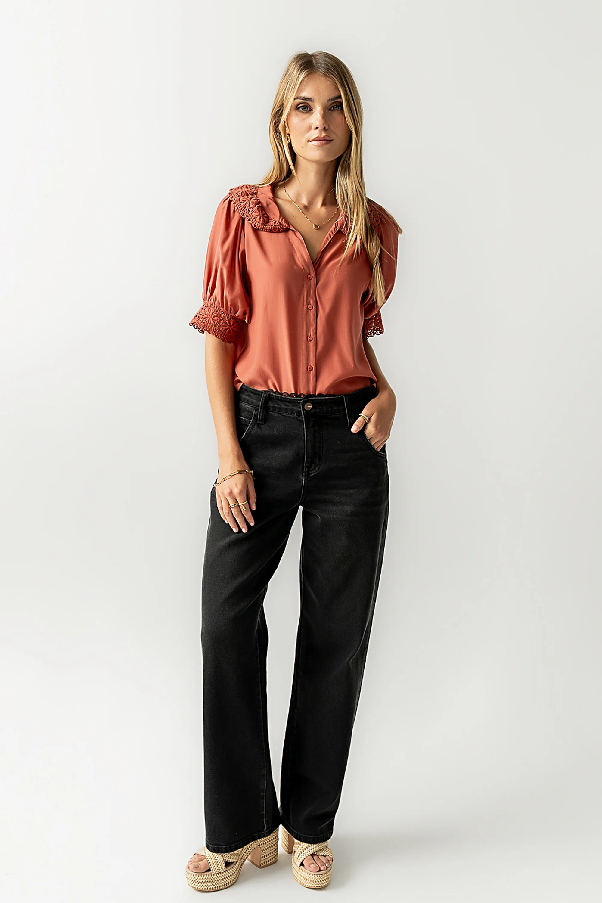 Zayne Button Up in Clay - FINAL SALE - Image 2