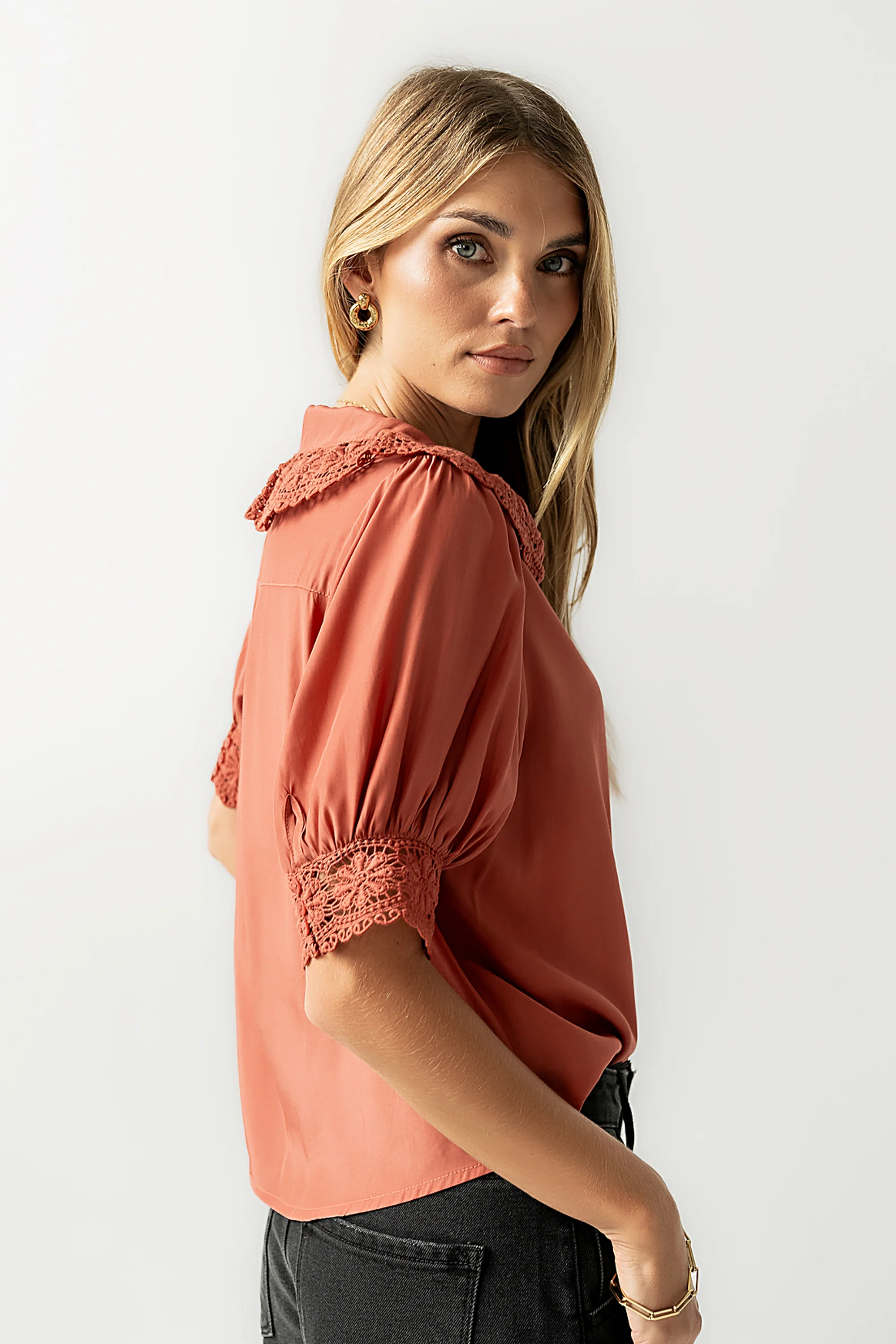 Zayne Button Up in Clay - FINAL SALE - Image 3