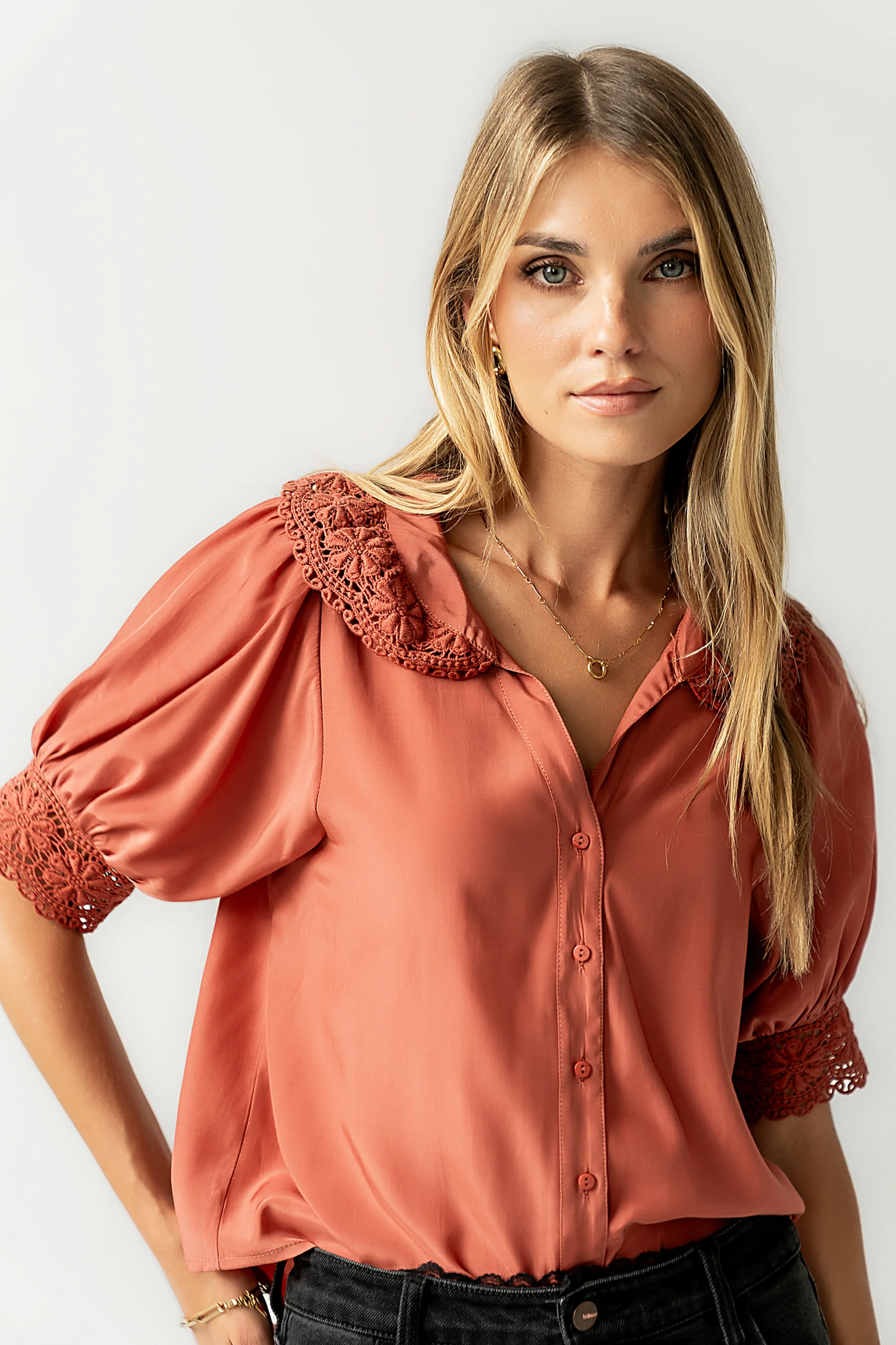 Zayne Button Up in Clay - FINAL SALE - Image 6
