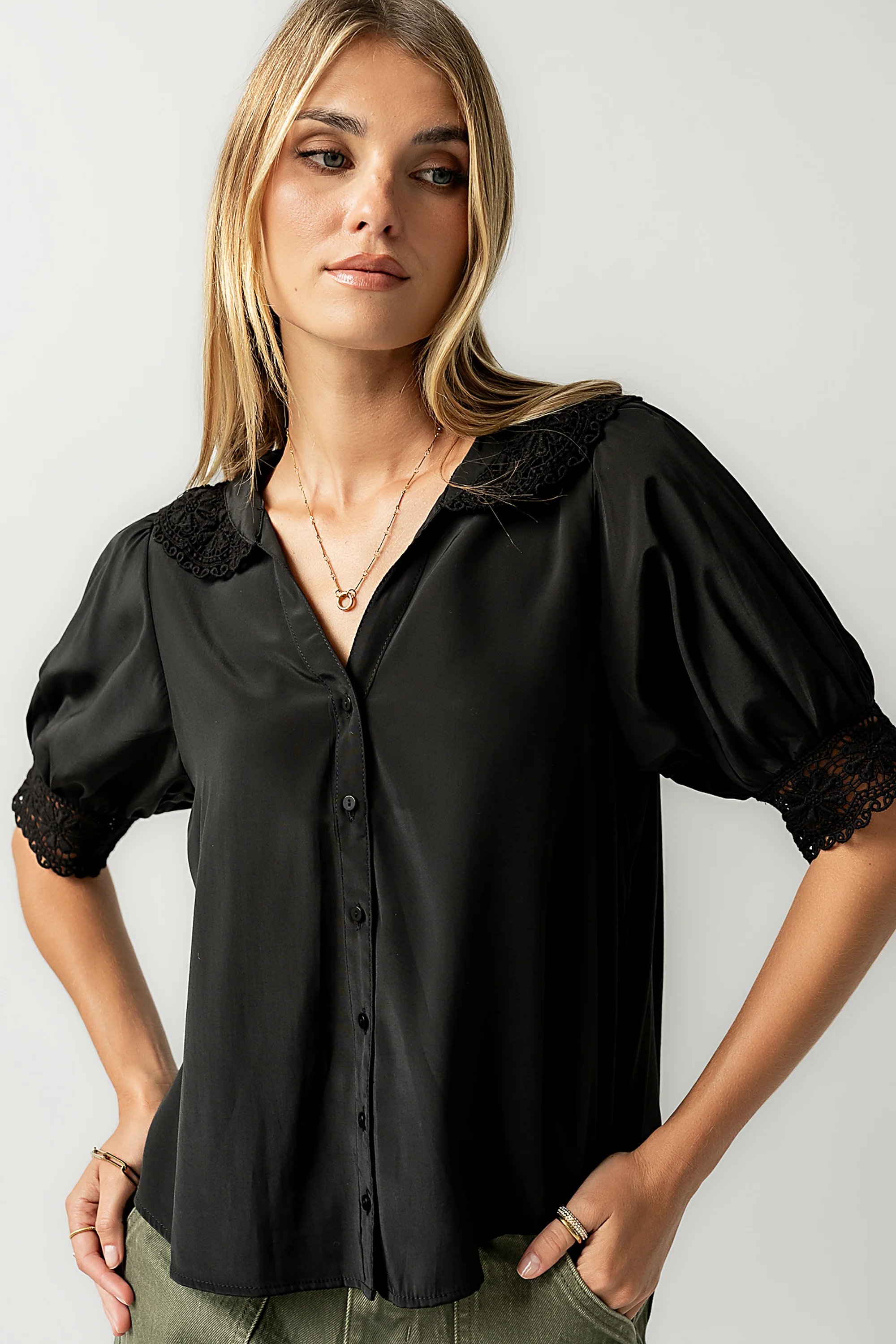 Zayne Button Up in Black - Image 5