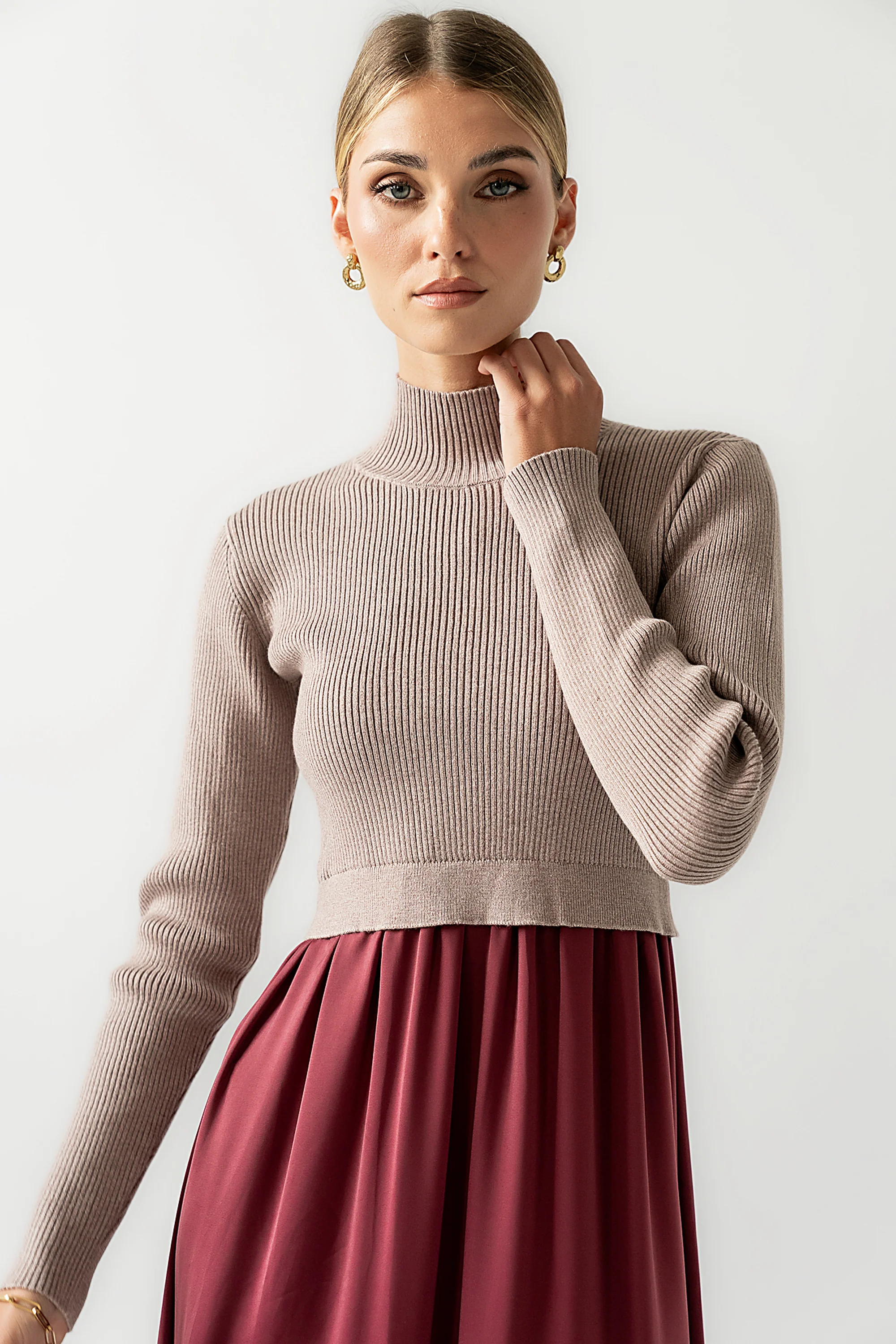 Zeda Midi Dress in Wine - FINAL SALE - Image 3