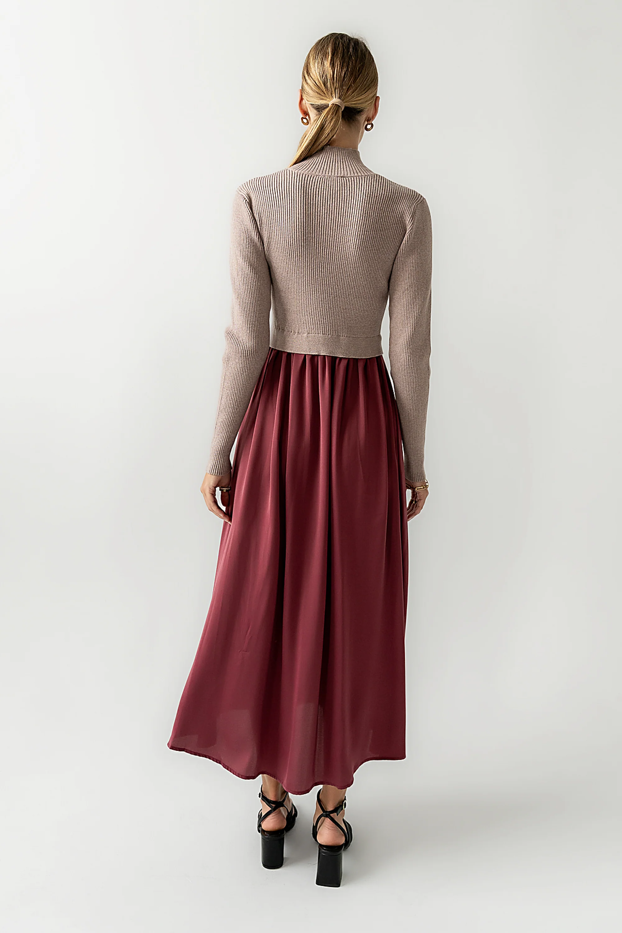 Zeda Midi Dress in Wine - FINAL SALE - Image 7