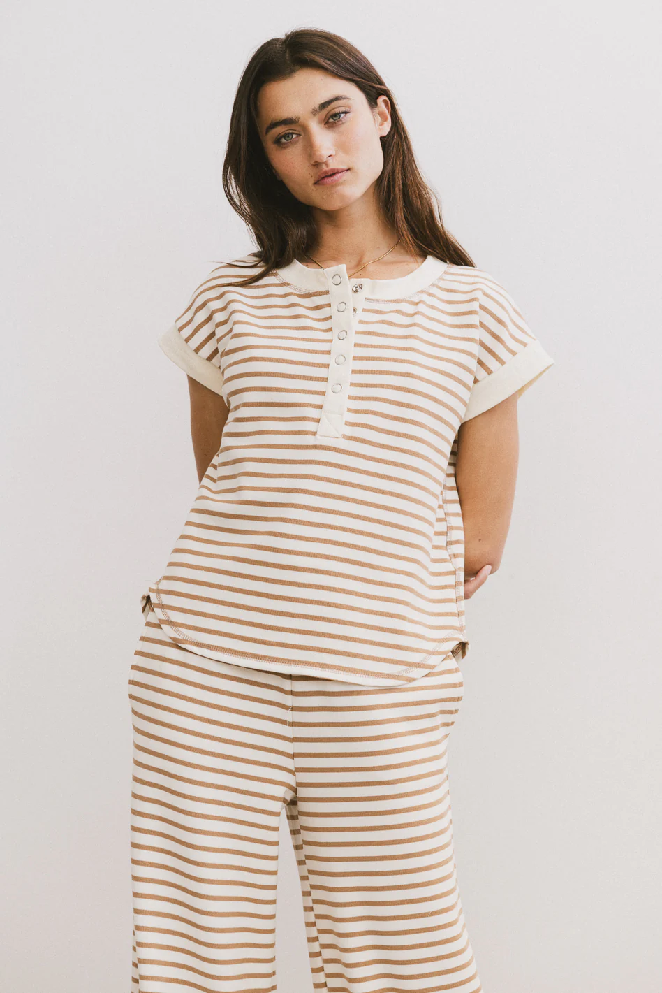 Zia Striped Top in Sand - FINAL SALE - Image 3