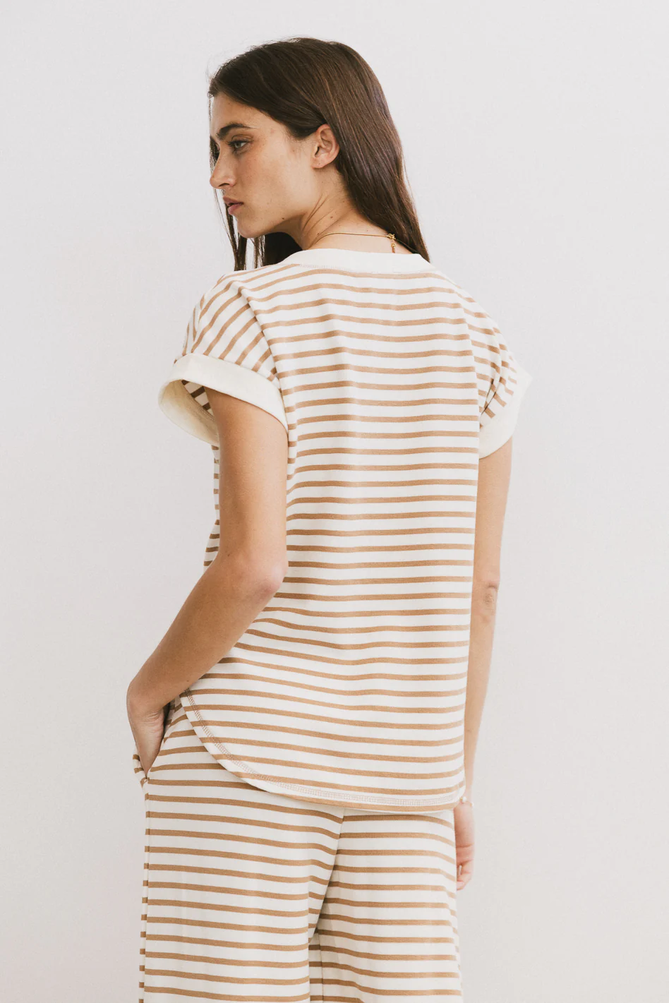 Zia Striped Top in Sand - FINAL SALE - Image 5