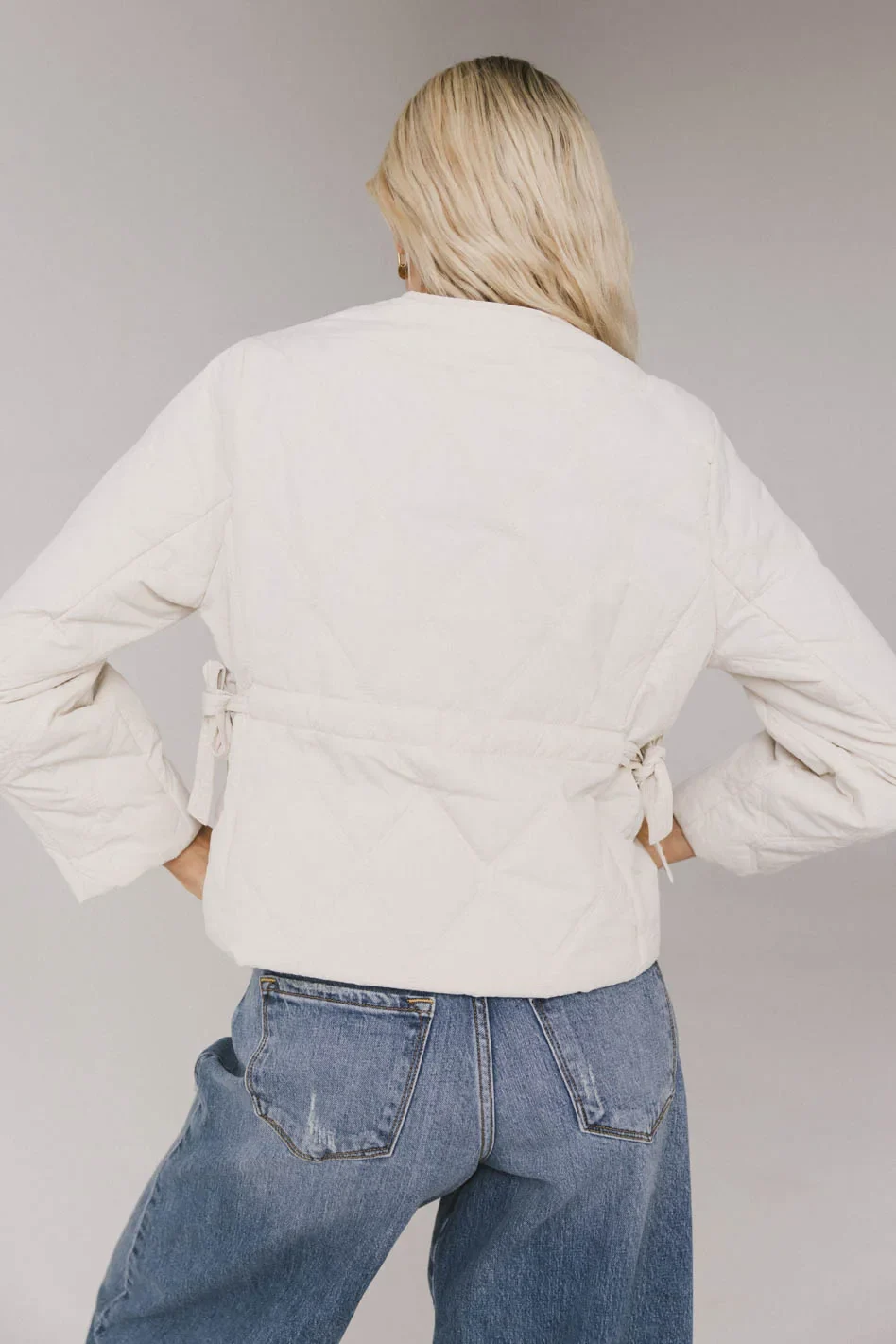 Zola Quilted Jacket in Bone - FINAL SALE - Image 3