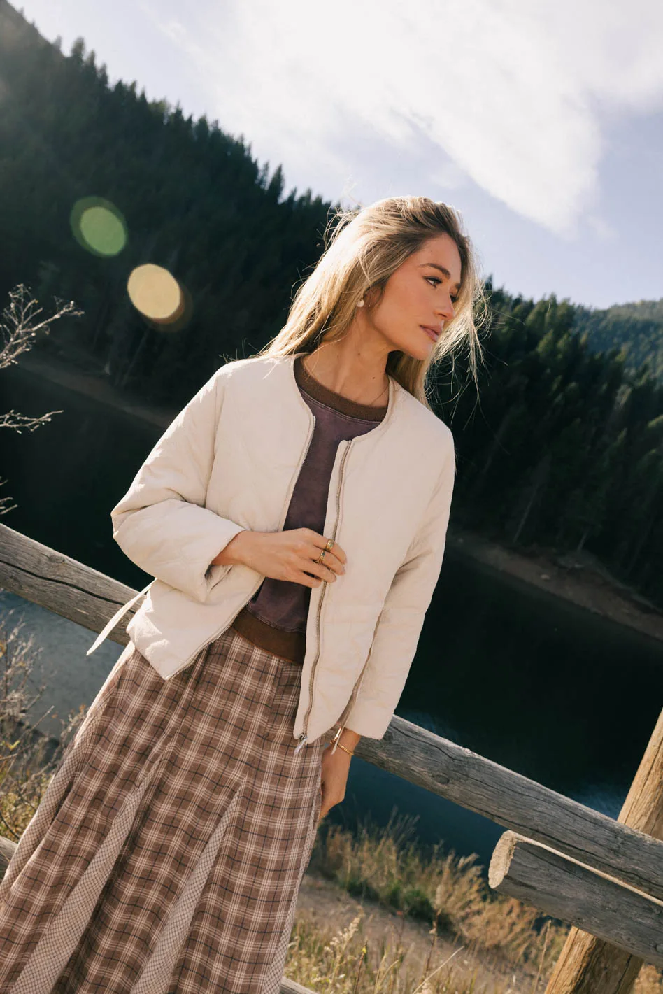 Zola Quilted Jacket in Bone - FINAL SALE - Image 4