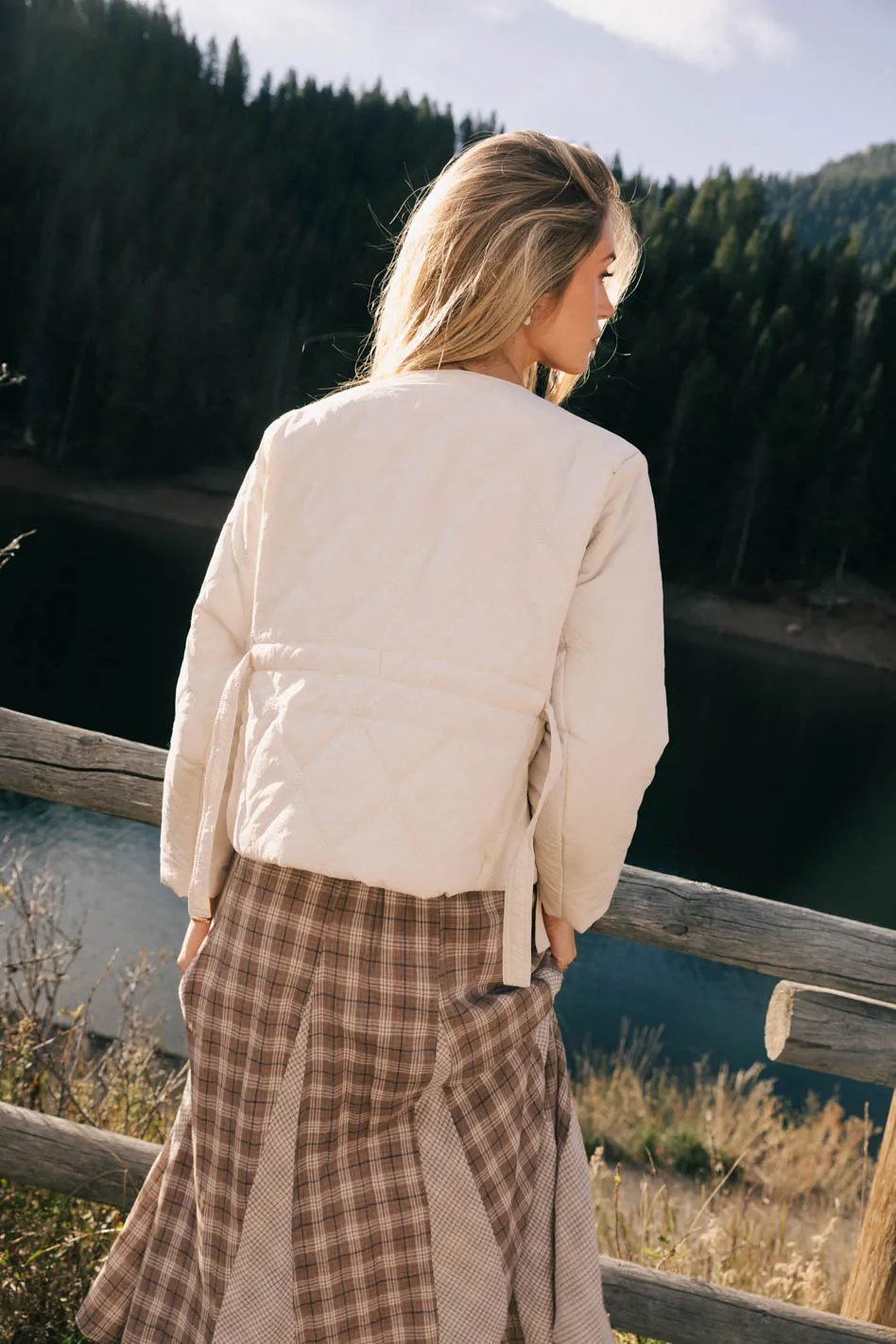 Zola Quilted Jacket in Bone - FINAL SALE - Image 5